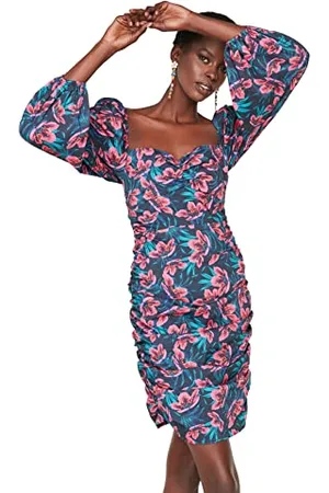 Trendyol Damen Blooming Dress, Mehrfarbig, 36 EU