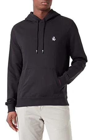 Original Penguin Herren L/S Sticker Pete Pullover Fleece Hoodie Kapuzenpullover, , M