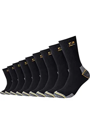 Camano Unisex Arbeitssocken Herren aus Baumwolle Atmungsaktiv Druckfreier Bund Robust verstärte Fersen und Zehenbereich Premium Qualität 9er Pack 43/46 black