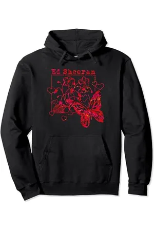 Ed Sheeran Red Wild Hearts and Butterflies Pullover Hoodie