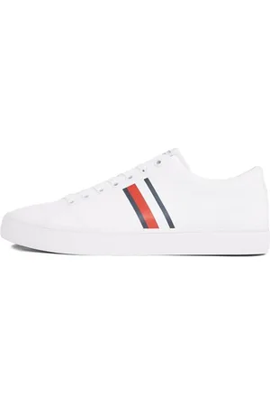 Tommy Hilfiger Herren Vulcanized Sneaker Core Stripes Mesh Low Top, (White), 43