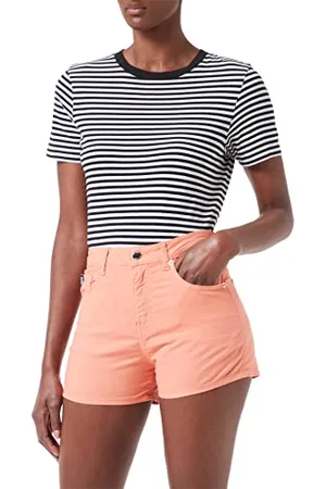 Moschino Womens Fancy Cotton-Linen Blend with Matching Logo Back Tag Lässige Shorts, PINK, 44