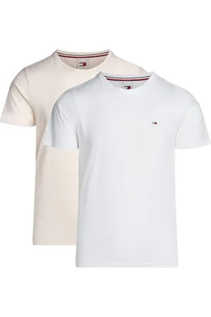 Tommy Hilfiger Herren 2er Pack T-Shirts Kurzarm Slim Fit, Mehrfarbig (Newsprint/White), XXL