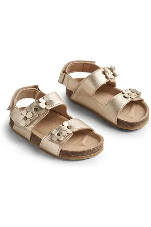 WHEAT Zehenfreie Kork-Sandale Clara mit Blumen - Unisex - echtes Leder