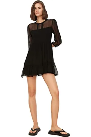 Trendyol Damen Schwarzes Lacy Dress. Business Casual Dress, , 38 EU