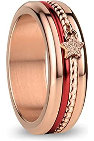 Bering Austauschbar Ringkombination für Damen in Rosé Gold & Rot mit einzigartigem Twist- & Change System, Murray
