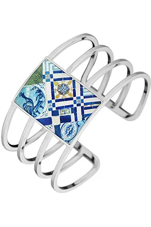 Christian Lacroix Damen-Armband, Messing, versilbertes Metall, glänzend, mit Motiven, XF11014L-M, Größe Medium