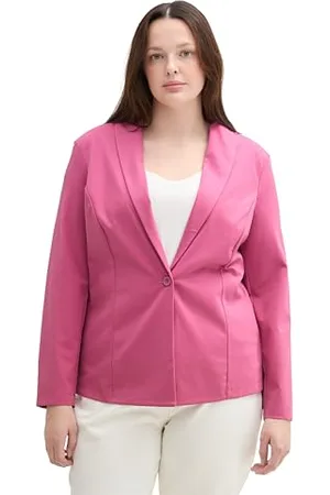 TOM TAILOR Damen 1043776 Plussize Blazer aus fliessendem Material, 16348-Pink Velvet, 44 Größen
