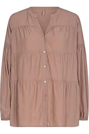 soyaconcept Soya Concept Damen Sc-Pelican Bluse mit Knöpfen Tunika-Shirt, Stuck Braun, Small