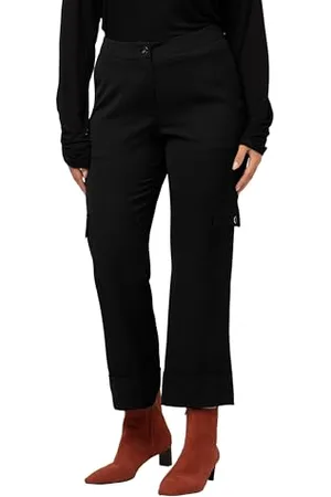 Ulla Popken Damen Cargo Aufschlag Hose, , 48