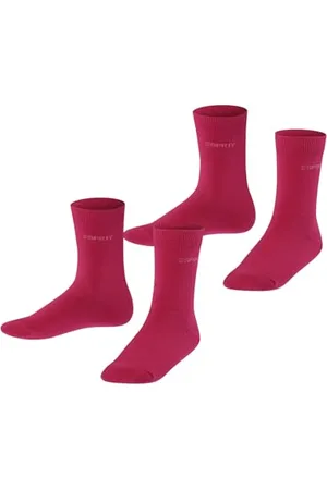 ESPRIT Unisex Kinder Socken Foot Logo Multipack K So Baumwolle einfarbig 2 Paar, , 31-34