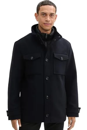 TOM TAILOR Herren 1042209 Wollmantel mit Brusttaschen, 10668-Sky Captain Blue, XXL