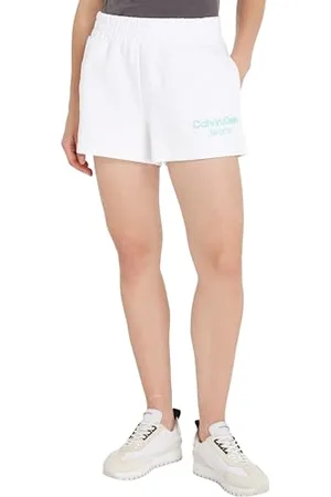 Calvin Klein Jeans Damen Sweatshorts Stacked Institutional Shorts Kurz, , M