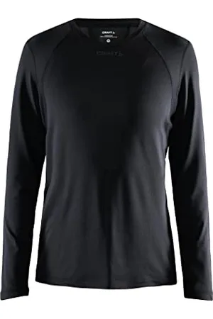 Craft Essence LS Tee W Sportshirt Damen M | Black | Langärmliges Funktionsshirt Damen für tägliches Training | Mesh Details für Belüftung | Quick Dry Shirt Damen