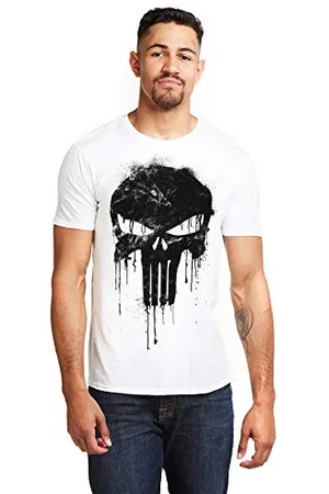 Marvel Herren Avengers Punisher Skull T Shirt, WeiÃŸ (White White), S EU