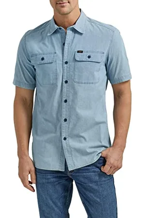 Lee Herren Extreme Motion Allzweck-Shirt, Klassische Passform, kurzärmelig, Knopfleiste, , Klein