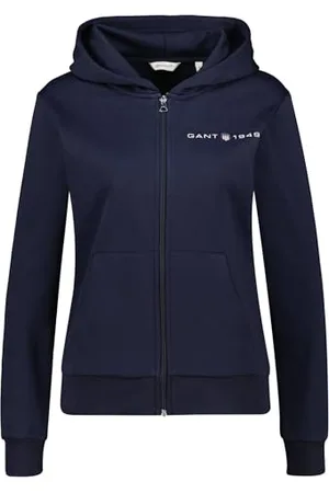 GANT Damen REG Printed Graphic Zip Hood Kapuzenpullover, , S