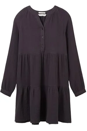 TOM TAILOR Mädchen 1037985 Musselin Volant Kleid, 29476-coal Grey, 152