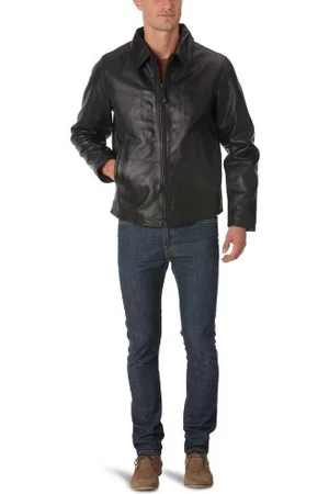 Schott NYC Schott Herren Blazer LC5100 Blouson ,Uni - Schwarz - Schwarz - Large (Herstellergröße: L)