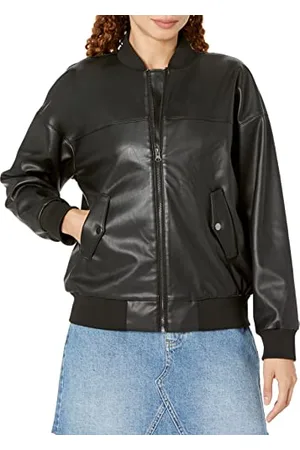 THE DROP Bomberjacke für Damen, Iman Lockerer Schnitt Veganes Leder, , 3XL Große Größen