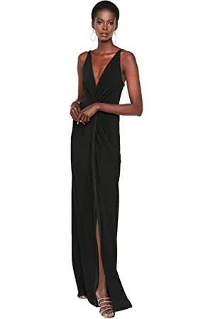 Trendyol Damen Women Bridesmaid Knit Evening Dress Prom/Brautjungfer Maxi Mermaid Regular Fit Strick Abendkleid, , 40