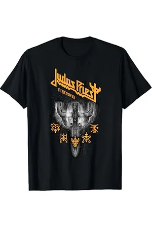 Judas Priest – Firepower Emblem Symbols Yellow T-Shirt