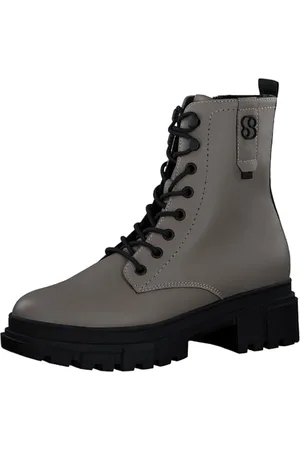 QS by s.Oliver Damen Stiefeletten ohne Absatz zum Schnüren Vegan, Braun , 40 EU