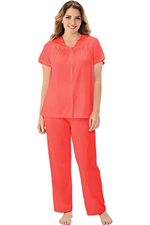 Exquisite Form Damen Plus Size Coloratura Sleepwear Short Sleeve Pajama Set 90807 Pyjamaset, , 3X