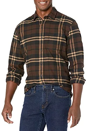 Amazon Herren Langarmhemd aus Flanell (in Übergröße erhältlich), , L