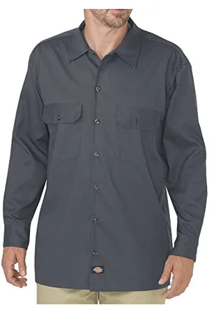 Dickies Herren-Langarm-Flex-Twill-Arbeitshemd, Mittel