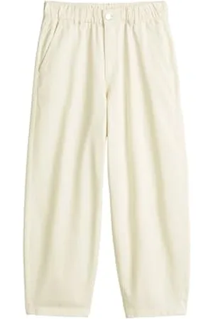Marc O’ Polo Marc OߴPolo Denim Damen Barrel-Hose mit Elastikbund Cropped, Cremefarben (Creamy White), XXL
