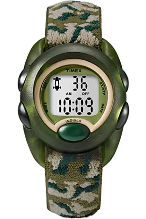 Timex Kids 34mm Uhr - Grünes Gehäuse mit Digitalem Zifferblatt und Grünem Elastischen Stoffband T71912