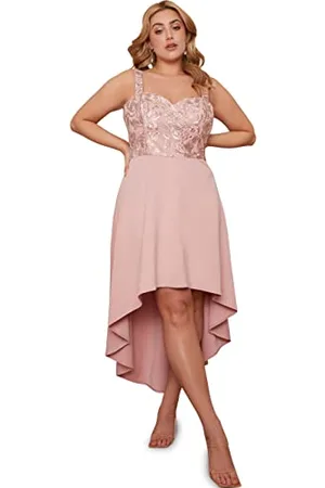Chi Chi London Damen Kleid in Übergröße, Bestickt, mit tiefem Saum, in Cocktailkleid, 50 Plus