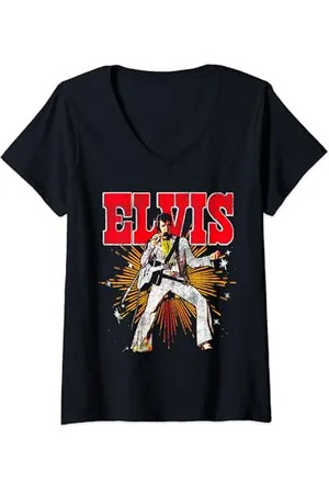 Elvis Presley Official Retro T-Shirt mit V-Ausschnitt
