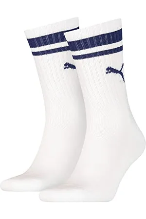 PUMA Unisex Crew Socken, Weiß/Blau, 39/42 (2er Pack)