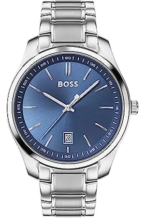 HUGO BOSS Analog Quarzuhr für Herren Kollektion Circuit mit Silbernes Edelstahlarmband - 1513731