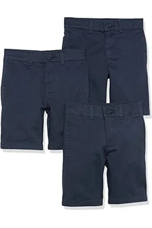 Amazon Jungen Gewebte Uniform-Shorts mit Flacher Vorderseite (knitterfrei), 3er-Pack, , 7 Jahre