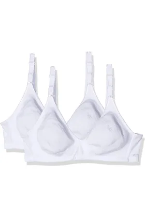 Nur Die 2er Pack Baumwoll BH bügelloser doppellagiger Softcup-BH Bra weich bequem unsichtbar nahtlos unter der Kleidung Damen