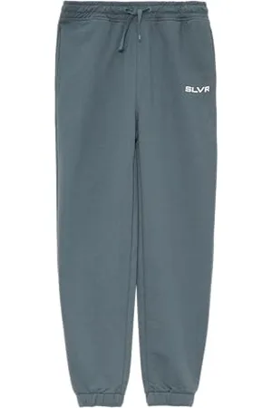 QS by s.Oliver Unisex Jogginghose aus Sweat mit Print-Detail schiefergrau 146