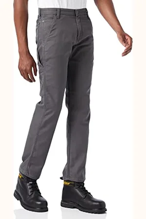 Dickies Trousers for Men, Duck Carpenter Pants, Regular Fit, Stone Wash Grey, 40W