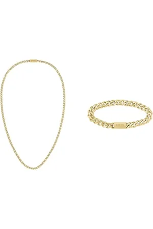 HUGO BOSS Jewelry Gliederhalskette für Herren Kollektion CHAIN FOR HIM - 1580173 & Jewelry Gliederarmband für Herren Kollektion CHAIN FOR HIM Gelbgold - 1580403M