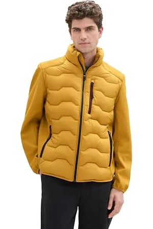 TOM TAILOR Herren 1041308 Hybrid Jacke mit Stehkragen, 35660-Harvest Yellow, 3XL