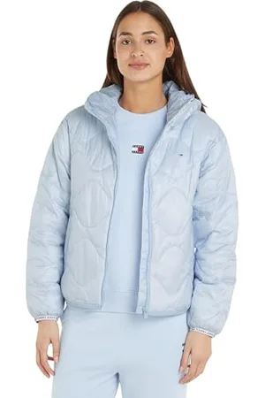 Tommy Hilfiger Damen Pufferjacke Quilted Tape Kapuze, (Dark Night Navy), XXS