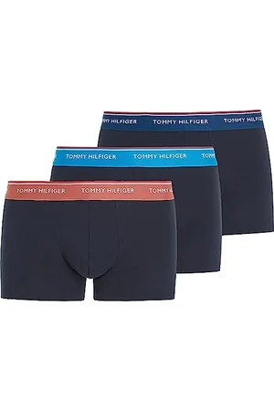 Tommy Hilfiger Herren 3er Pack Boxershorts Trunks Unterwäsche, Mehrfarbig (Cer Aqua/Deep Indigo/Dockside Red), S