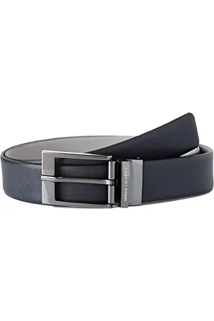 Armani Exchange Herren Leather Belt with Plaque Gürtel, Blue, No Aplica|#682 (Herstellergröße:TU)