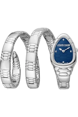 Roberto Cavalli Damen Analog Quarz Uhr mit Edelstahl Armband RV1L186M0011