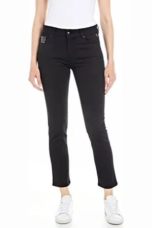 Replay Damen Jeans Faaby Slim-Fit mit Comfort Stretch, (Schwarz), 27W / 28L