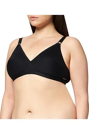 Nur Die 2er Pack Komfort BH bügelloser Softcup-BH Bra weich bequem mit Spitze Damen , schwarz , 352