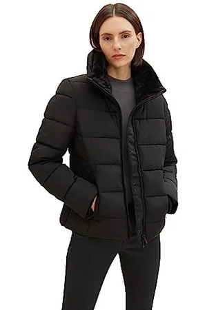 TOM TAILOR Damen 1037564 Steppjacke mit Stehkragen, 14482-deep Black, XXL