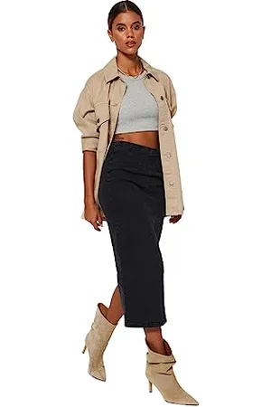 Trendyol Damen Gerade Midi Stift Rock